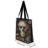 ArtfulHome Sugar Skull Canvas Tote Bag for Women | Gothic Goth Skeleton Travel Bag Exotic Boho Floral Reusable Cloth Cotton Bags Halloween Bone Room Decor view 4