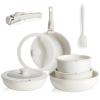 12Pcs Pots and Pans Set, Nonstick Cookware Sets White Granite Induction Cookware view 1