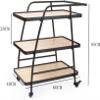 UWYTGF Multi-Layer Removable Cart,3 Tier Metal Rolling Kitchen Storage Cart with Wheels Mobile Utility Cart for Catering Serving Snacks and Tea Service view 2