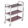 Kitchen Storage Cart Rolling Cart Storage Trolley 3 Tier Kitchen Storage Cart Stainless Steel Serving Cart Wooden Table Top Storage Trolley On Wheels With Brake Rolling Storage,A,65*30*73cm view 1