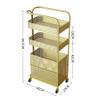 Kitchen Storage Cart Rolling Cart Storage Trolley 3 Tier Rolling Storage Rack Metal Mesh Wire Rolling Cart Laundry Utility Cart Kitchen Storage Organizer Narrow Shelf Rolling S,Gold,40*24*84cm view 2