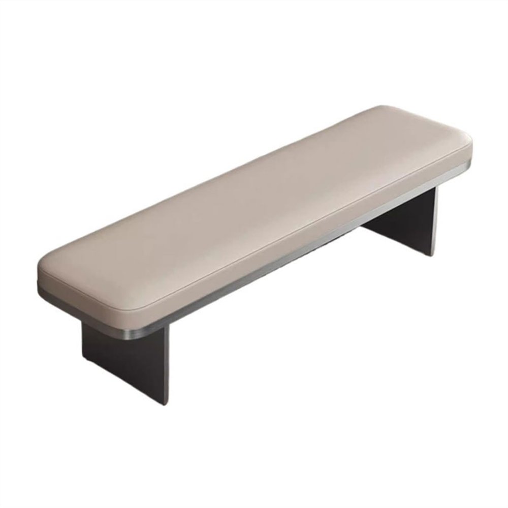 KHUTRW3D Modern Stainless Steel Footstool Household Sofa Bedside Stool Dining Chair Light Luxury High-Grade Shoeshine Bench Long Entryway(120 * 40 * 40cm)