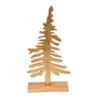 Aluminum Cast Decorative Tree with Wood Base Christmas Tabletop Decoration, Gold, 12.5 view 1