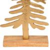 Aluminum Cast Decorative Tree with Wood Base Christmas Tabletop Decoration, Gold, 12.5 view 3