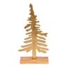 Aluminum Cast Decorative Tree with Wood Base Christmas Tabletop Decoration, Gold, 12.5 view 4