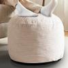 Sqodok Round Stuffed Pouf Ottoman for Foot Stools, 20"x 15" Corduroy Poufs Ottoman with Shredded Foam Filling, Washable Floor Poufs Foot Rest for Living Room Bedroom Home Decor and Office Chair view 1