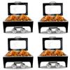 Black Chafing Dishes for Buffet,9L Stainless Steel Chafing Dish Buffet Set,Transparent Hydraulic Lid & Smooth Edges & Fuel Tank,Food Warmers for Parties Buffet for Wedding/Event view 1