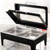 Black Chafing Dishes for Buffet,9L Stainless Steel Chafing Dish Buffet Set,Transparent Hydraulic Lid & Smooth Edges & Fuel Tank,Food Warmers for Parties Buffet for Wedding/Event view 2