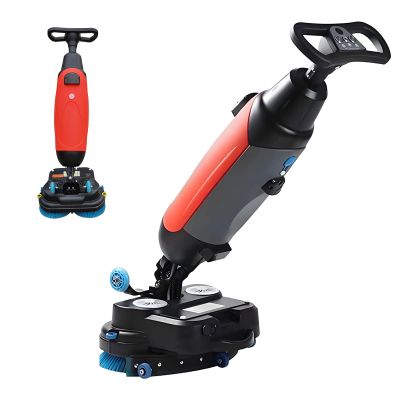 BANGBANGJI Professional Electric Floor Scrubber, Floor Buffer Machine, 17 Cleaning Width, Cordless Design, Dual Rotary Brushes, 360 Rotation Multi-Surface Use