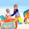 JINPIAOPIAO Meshes Beach Storage Bag with Double Clasps and Marine Themed Design Family Beach Outing Essential for Sand Toy view 2
