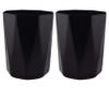 Bathroom Trash Can, 5 Gallon Geometric Plastic Garbage Bucket Bin with No Lid, Black(2 Pack) view 1