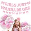 39PCS Girls Just Wanna Be One Party Decorations,1st Birthday Decorations, Kits Includes Pink Bow Banner, Cake Cupcake Toppers, Birthday hatBalloons, high chair Banner for First Year Coquete Theme view 4
