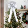 Christmas Tree Topper with Bow, 9.8" Top Hat Christmas Tree Topper for Holiday Thanksgiving Xmas Decorations Indoor/Outdoor view 3