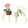 Magnetic Test Tube Flower Vases for Refrigerator, Set of 2 Wooden Fridge Magnet Planters with Glass Tubes Light & Dark Wood Color, Propagation Station for Hydroponic Display (No Plant Included) view 1
