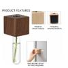 Magnetic Test Tube Flower Vases for Refrigerator, Set of 2 Wooden Fridge Magnet Planters with Glass Tubes Light & Dark Wood Color, Propagation Station for Hydroponic Display (No Plant Included) view 2