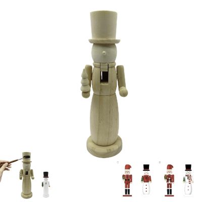 Christmas Wooden Paintable Nutcracker, Wood Nutcrackers Figures Unfinished, DIY Blank Wooden Nutcracker to Paint, Paint Your Own Nutcrackers, Woodennutcracker Ornaments for Fireplace, Entrance(A)