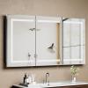 LOVMOR Led Medicine Cabinet with Mirror, Bathroom Vanity Mirror Cabinet with Shelves, 3-Color Lights Dimmer (Silver, 32" H x 48" W) view 1