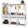 Madesa Garage Storage Rack with 6 Drawers and Hanging Spaces 82" L Multiuse Modular Organization Cabinet for Tools (WHITE) view 2