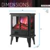 Techni Home Freestanding Electric Fireplace Heater w/Realistic Flame Effects, 2 Heat Settings (Low/High), Wire Heating Element, 3-Sided Viewing Windows, Overheat Protection, 1500W Indoor Space Heater view 4