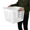 1.5 Bushel Square Plastic Laundry Basket, White with Double Comfort Grip Handles, Durable Lightweight Laundry Hamper, for Bathroom Bedroom Laundry Room, 2026 New, Home Organization Essential view 3