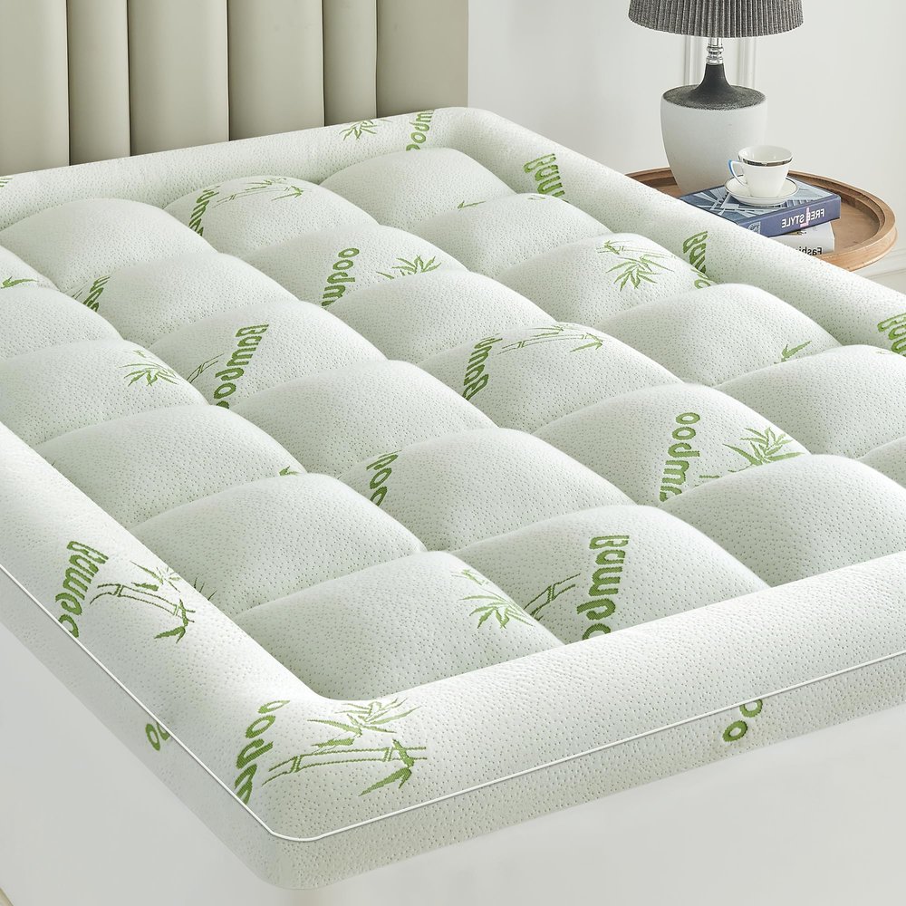 SurChic Ultra Soft Mattress Topper King Size Viscose Derived from Bamboo, Thick Pillow Top Mattress Pad Cover for Back Pain, Cooling Mattress Protector with 8-21 Inch Deep Pocket