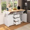 55.7" Large Rolling Kitchen Island Cart with 2 Drop Leaves, Power Outlet, 5 Wheels, Folding Storage Table for Restaurants & Home Use, Versatile Dining Solution view 2