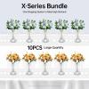 10 Pcs Silver Vases for Centerpieces, 10.23in Crystal Flower Arrangement Stand, Wedding Centerpieces for Tables, Tall Metal Flower Vase Holders for Wedding, Event, Reception, Birthday, Home Decor view 2