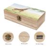 TESBNDDJ Wooden Jewelry Box Keepsake Storage Organizer Giraffe Stretching Its Neck to Eat Leaves Handmade Wooden Box for Storing Jewelry Coins Tartot Cards Small Treasures view 3