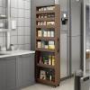 EQWZUPD 7 Tier Standing-Shelf with Wheels, 5.9/7.9/9.8'', Wooden Slim Storage Cart, Thickened Plate, Scratch-Resistant and Wear-Resistant, for Home, Kitchen, Bakers, Closet, Pantry, Dining Room view 1