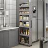 EQWZUPD 7 Tier Standing-Shelf with Wheels, 5.9/7.9/9.8'', Wooden Slim Storage Cart, Thickened Plate, Scratch-Resistant and Wear-Resistant, for Home, Kitchen, Bakers, Closet, Pantry, Dining Room view 1