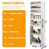 EQWZUPD 7 Tier Standing-Shelf with Wheels, 5.9/7.9/9.8'', Wooden Slim Storage Cart, Thickened Plate, Scratch-Resistant and Wear-Resistant, for Home, Kitchen, Bakers, Closet, Pantry, Dining Room view 2