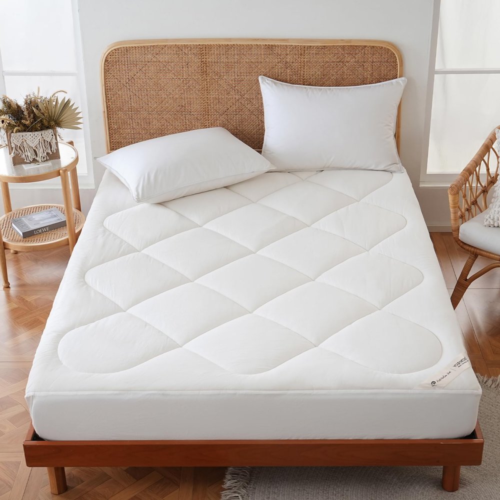 YOUR MOON 100% Wool Mattress Pad Full, 500 GSM, White, 54 x 75 in
