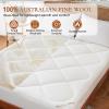 YOUR MOON 100% Wool Mattress Pad Full, 500 GSM, White, 54 x 75 in view 3