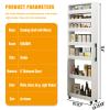 EQWZUPD 7 Tier Standing-Shelf with Wheels, 5.9/7.9/9.8'', Wooden Slim Storage Cart, Thickened Plate, Scratch-Resistant and Wear-Resistant, for Home, Kitchen, Bakers, Closet, Pantry, Dining Room view 2
