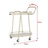 MDYHY Storage Cart for Variety Applications 2 Tier Storage Trolley Bar Cart Kitchen Cart On Wheels, Modern Rolling Cart Mobile Serving Cart for Home Hotel Bathroom Kitchen(Gold+Black-62 * 36 * 87Cm) view 2
