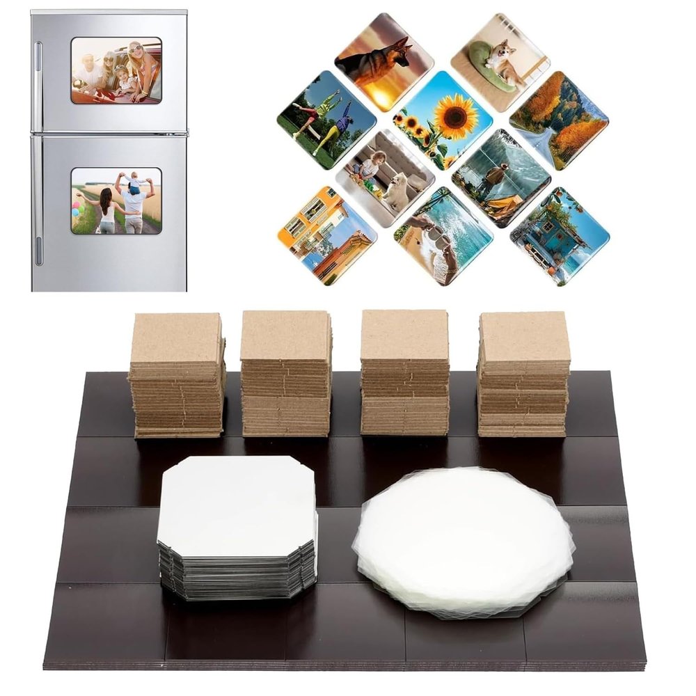 100Pcs Square Fridge Magnet Consumables Suitable for 63.5x63.5mm (2.5x2.5 inch) DIY Photo Fridge Magnet Materials, Cardboard Square Magnets Accessories(2.5x2.5in,100set)