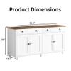 4 EVER WINNER 55" Large Buffet Cabinet with Storage, Mid-Century Modern Coffee Bar Cabinet with 2 Drawers, 4 Doors & Adjustable Shelves, White Sideboard for Kitchen, Dining Room view 2
