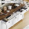 4 EVER WINNER 55" Large Buffet Cabinet with Storage, Mid-Century Modern Coffee Bar Cabinet with 2 Drawers, 4 Doors & Adjustable Shelves, White Sideboard for Kitchen, Dining Room view 3