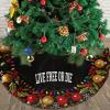 Christmas Tree Skirt Live Free or Die Christmas Decorations Soft Red Green Christmas Decor Mat for Xmas Holiday Decorations 30" view 1