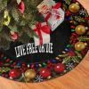 Christmas Tree Skirt Live Free or Die Christmas Decorations Soft Red Green Christmas Decor Mat for Xmas Holiday Decorations 30" view 2
