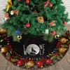 Christmas Tree Skirt Lone Wolf Moon Christmas Decorations Soft Red Green Christmas Decor Mat for Xmas Holiday Decorations 36" view 1