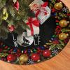 Christmas Tree Skirt Lone Wolf Moon Christmas Decorations Soft Red Green Christmas Decor Mat for Xmas Holiday Decorations 36" view 2