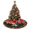 Christmas Tree Skirt Lone Wolf Moon Christmas Decorations Soft Red Green Christmas Decor Mat for Xmas Holiday Decorations 36" view 4