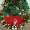 Christmas Tree Skirt Viking Norse Wolf Raven Christmas Decorations Soft Red Green Christmas Decor Mat for Xmas Holiday Decorations 36" view 1