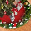 Christmas Tree Skirt Viking Norse Wolf Raven Christmas Decorations Soft Red Green Christmas Decor Mat for Xmas Holiday Decorations 36" view 2