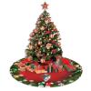 Christmas Tree Skirt Viking Norse Wolf Raven Christmas Decorations Soft Red Green Christmas Decor Mat for Xmas Holiday Decorations 36" view 4