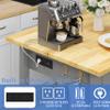 DynJest 60" Solid Rubberwood Kitchen Island with Power Outlets - Extra Large Work Surface, 3 Drawers & 2 Open Shelves Storage Cabinet for Kitchen Dining Room, Farmhouse Style (Grey) view 3