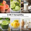 EanOruus Juicer Machines, 3-in-1 Cold Press Juicer with 6.5" Extra Large Chute, 100oz Large Capacity, AC Motor, Makes Juice, Nut Milk & Sorbet, Premium Gray view 3