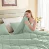 120x128 Oversized King Comforter, Extra Large King Size Comforter Oversized, All Season Soft Lightweight Quilt Down Alternative Duvet Insert with 8 Corner Tabs(120x128, Sage Green) view 4