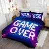 68" x 86" Coverless Quilt 7.5 Tog, Reversible Washable Blue Quilted Duvet, Super Soft Warm Comfy Simple Word 2 Bedding Camping Duvet with 1 Pillowcases Twin view 1